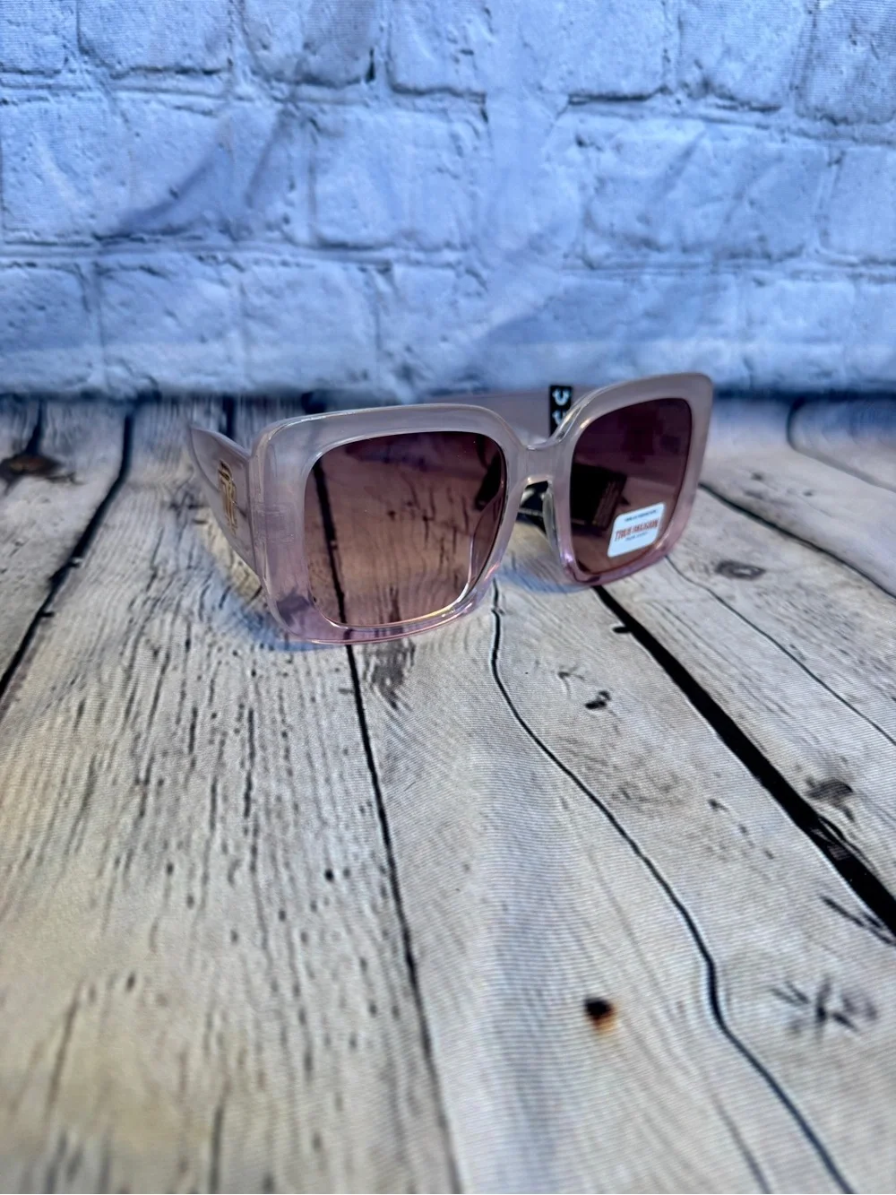 True Religion Oversized Square Sunglasses Pink Purple New UV Protection Vacation